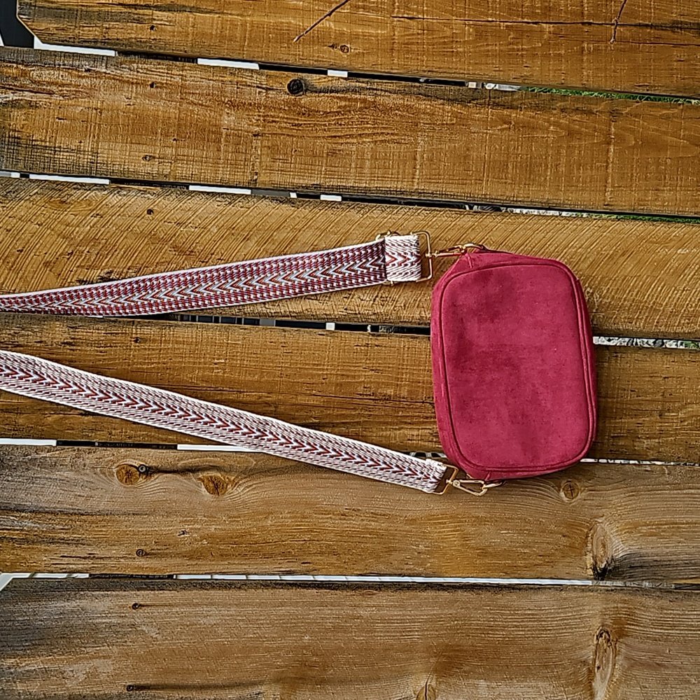 Pink & Gold suede purse